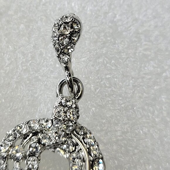 Clear Rhinestone Question Mark Earrings - Picture 5 of 6